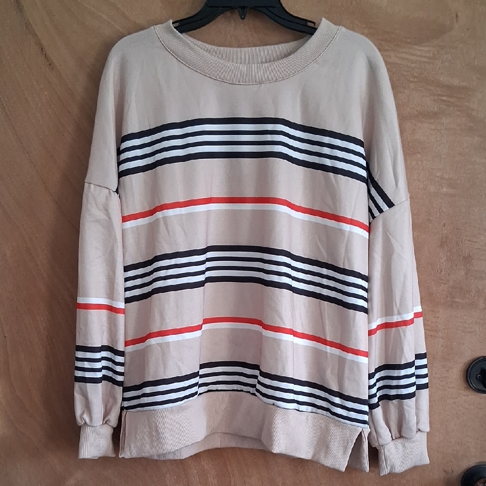 Striped Beige Sweatshirt